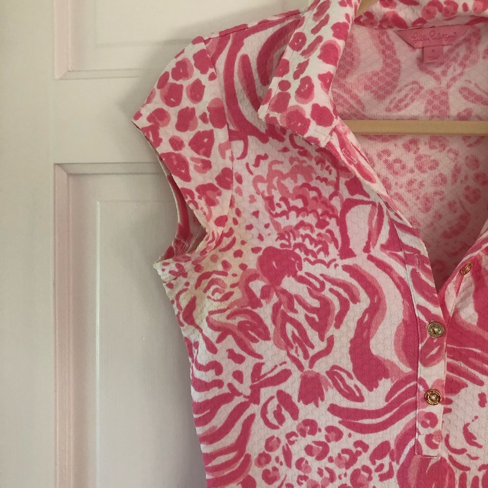 Lilly Pulitzer Pink & White Collared Floral-Print Mini Dress - Picture 5 of 8
